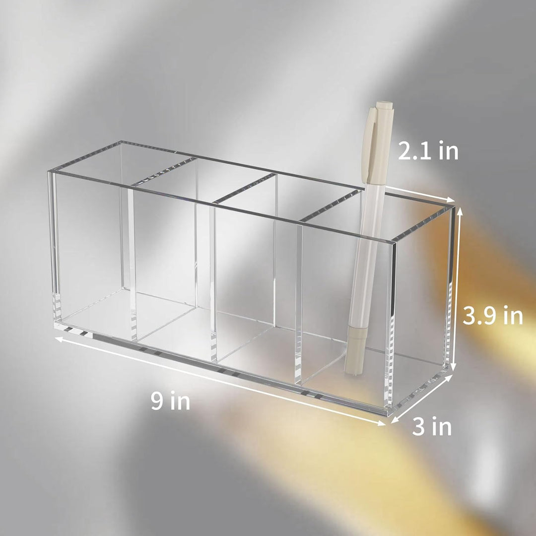 NIUBEE Stifthalter aus Acryl mit 4 Öffnungen Kunststoff, Kunststoff