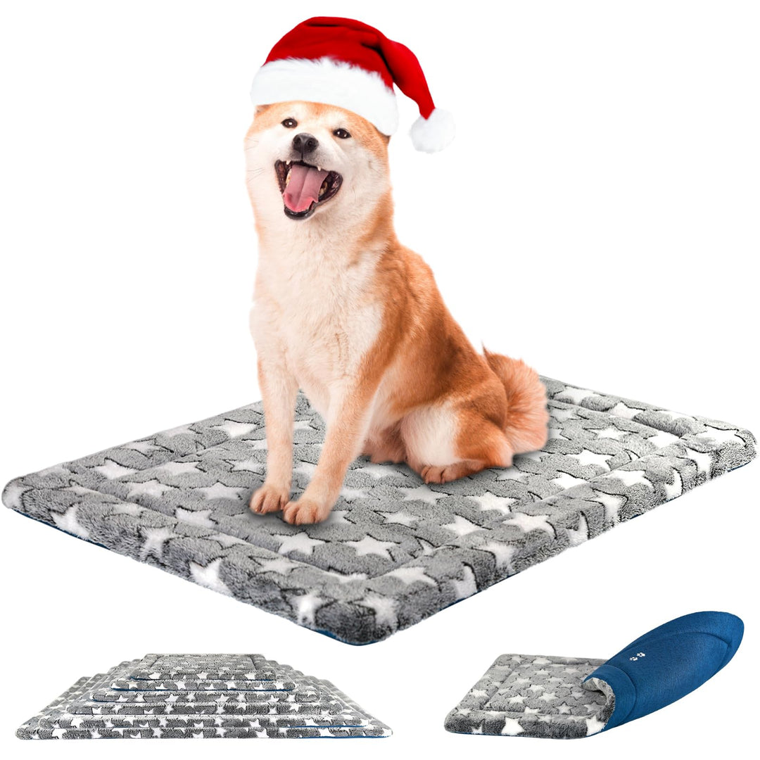 KROSER Grosses waschbares Hundebett 91 x 61 cm, Hundedecke, Sommer- und Winter-Hundematte, gepolster