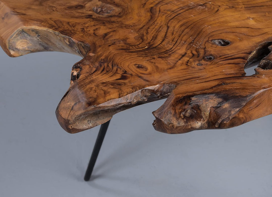 HomeTrends4You Tallus Couchtisch, Holz, Teak, 100 x 40 x 40 cm, Braun Braun