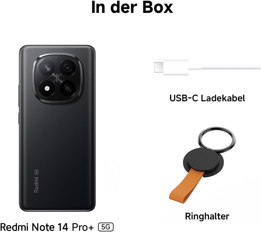 Xiaomi Redmi Note 14 Pro+ 5G Smartphone, 12 + 512GB, Purple, 200MP professionelle AI-Kamera, IP68, 1