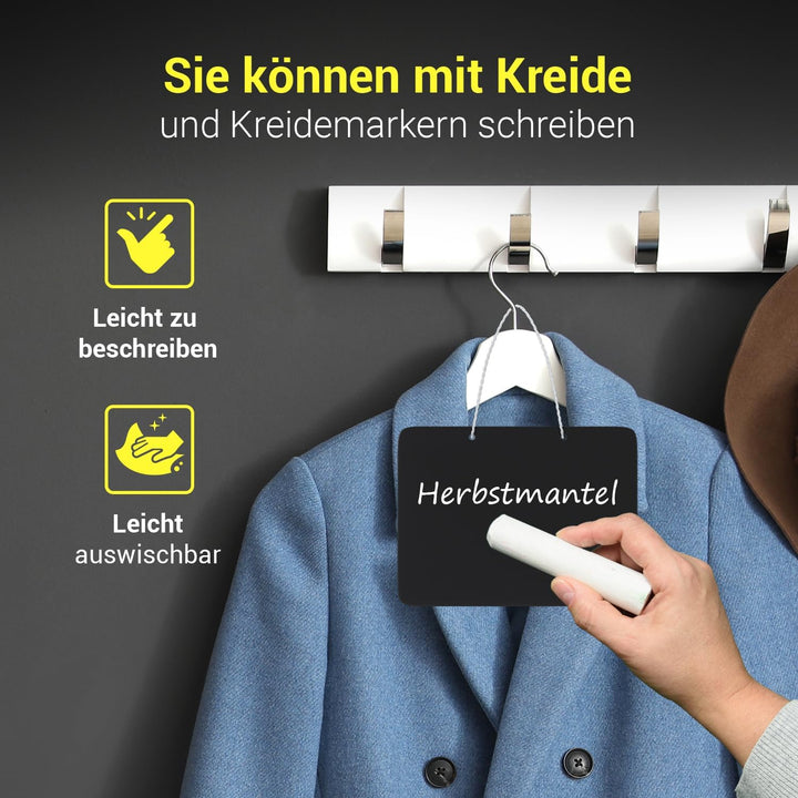 VIOKS 10 Stk Kreidetafeln mit Seil zum Beschriften & Reserviert Schilder - Mini Tafeln 10,2 x 7,6cm