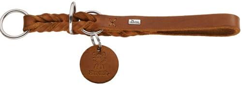 HUNTER SOLID EDUCATION Dressurhalsung für Hunde, Leder, weich, griffig, 65 (L-XL), cognac cognac 65