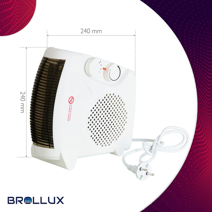 Brollux Elektroheizung 2000W FH2 weiss mobiles Heizgerät Thermoventilator Heizlüfter Elektroheizkörp