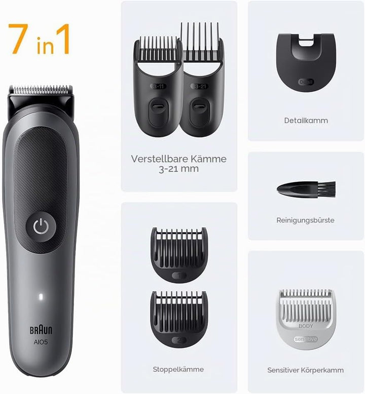 Braun All-in-One Series 5, 7-in-1 Rasierset, scharfe Klinge, Körperrasur AIO5520