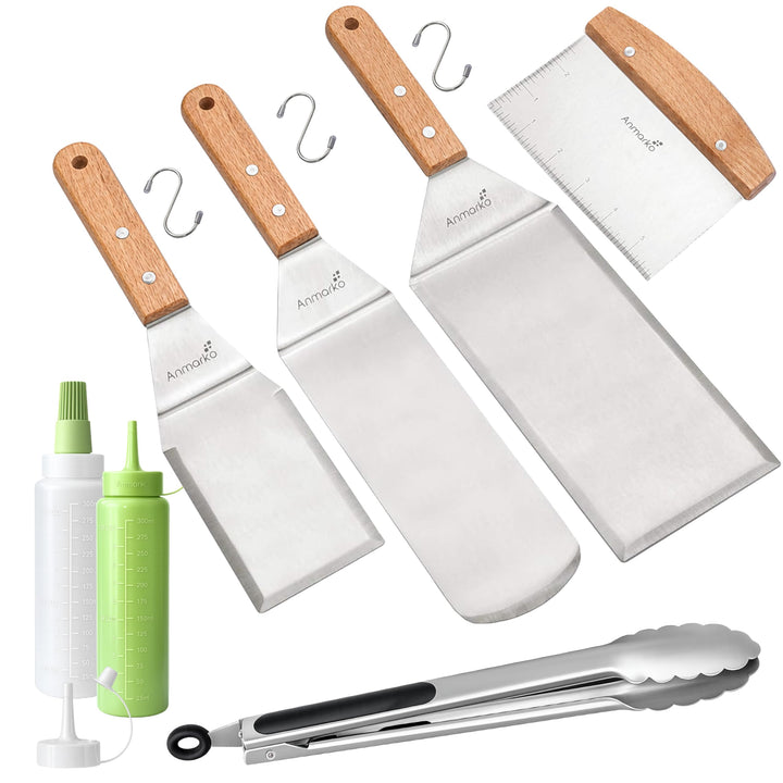 Exklusives Grillwender Set Wooden Handle Set (Tongs And