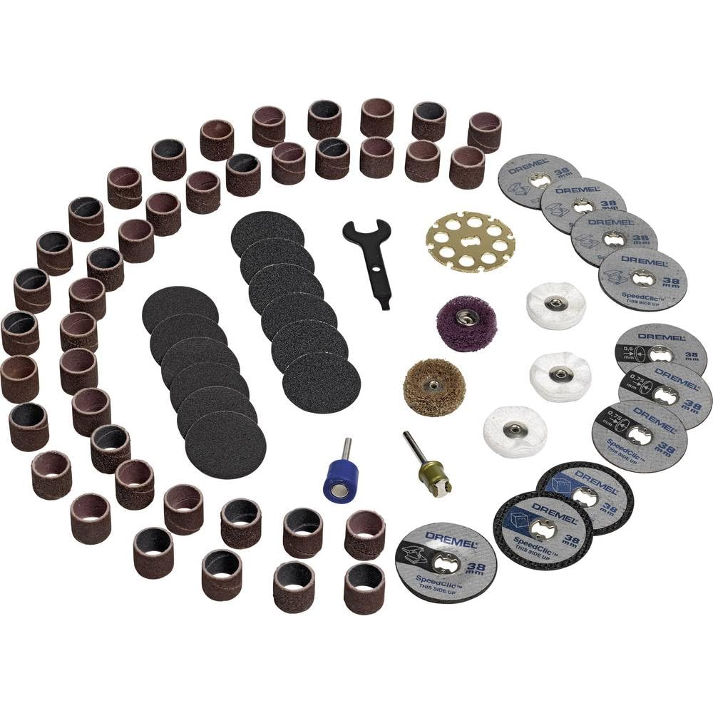 Dremel SC725 EZ SpeedClic Mehrzweck Zubehörset (70 Zubehörteile zum Schleifen, Schneiden, Schärfen,