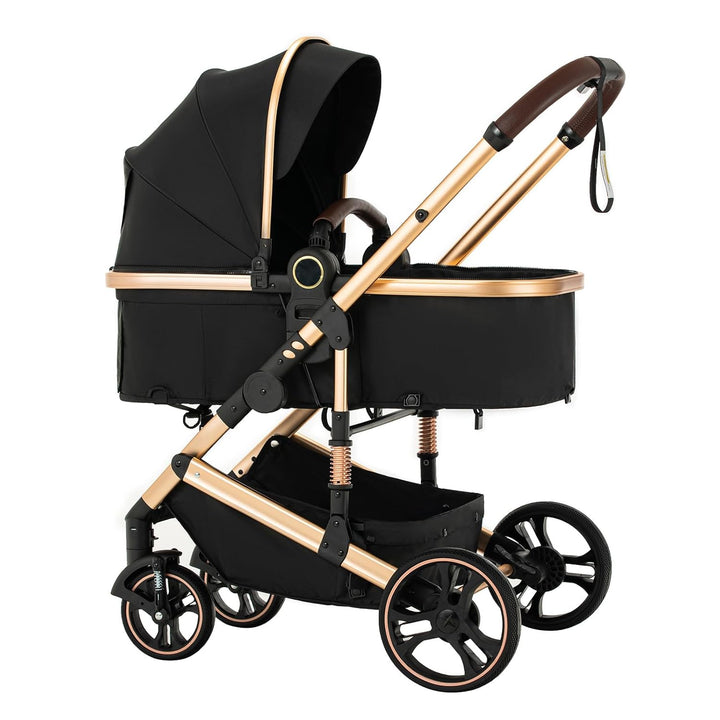 BEBBY Kinderwagen 3 in 1,Kinderwagen Buggy Mit Babyschale,Mit Höhenverstellbarer buggy Komplettset F