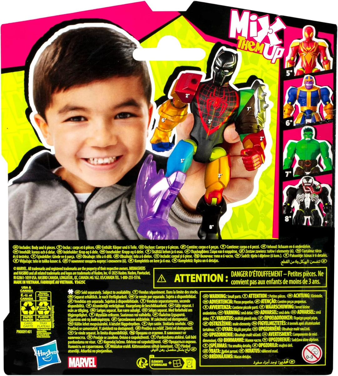 AVENGERS MixMashers Marvel Black Panther Mix-and-Match Action-Figur & Accessoires, Black Panther