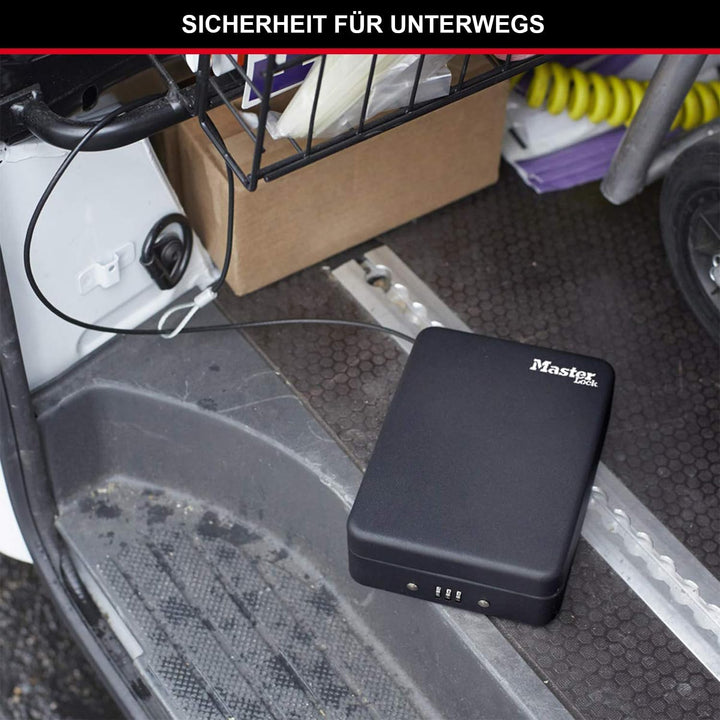 MASTER LOCK Kompakttresor [Kombination] [mit Kabel] P005CEURBLKHRO – Ideal für Scheckbücher, Schmuck
