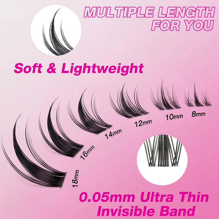VEYESBEAUTY Wimpern Extensions 5-Sekunden-Wimperncluster Cluster Lashes Fake Lashes Wimpernverlänger