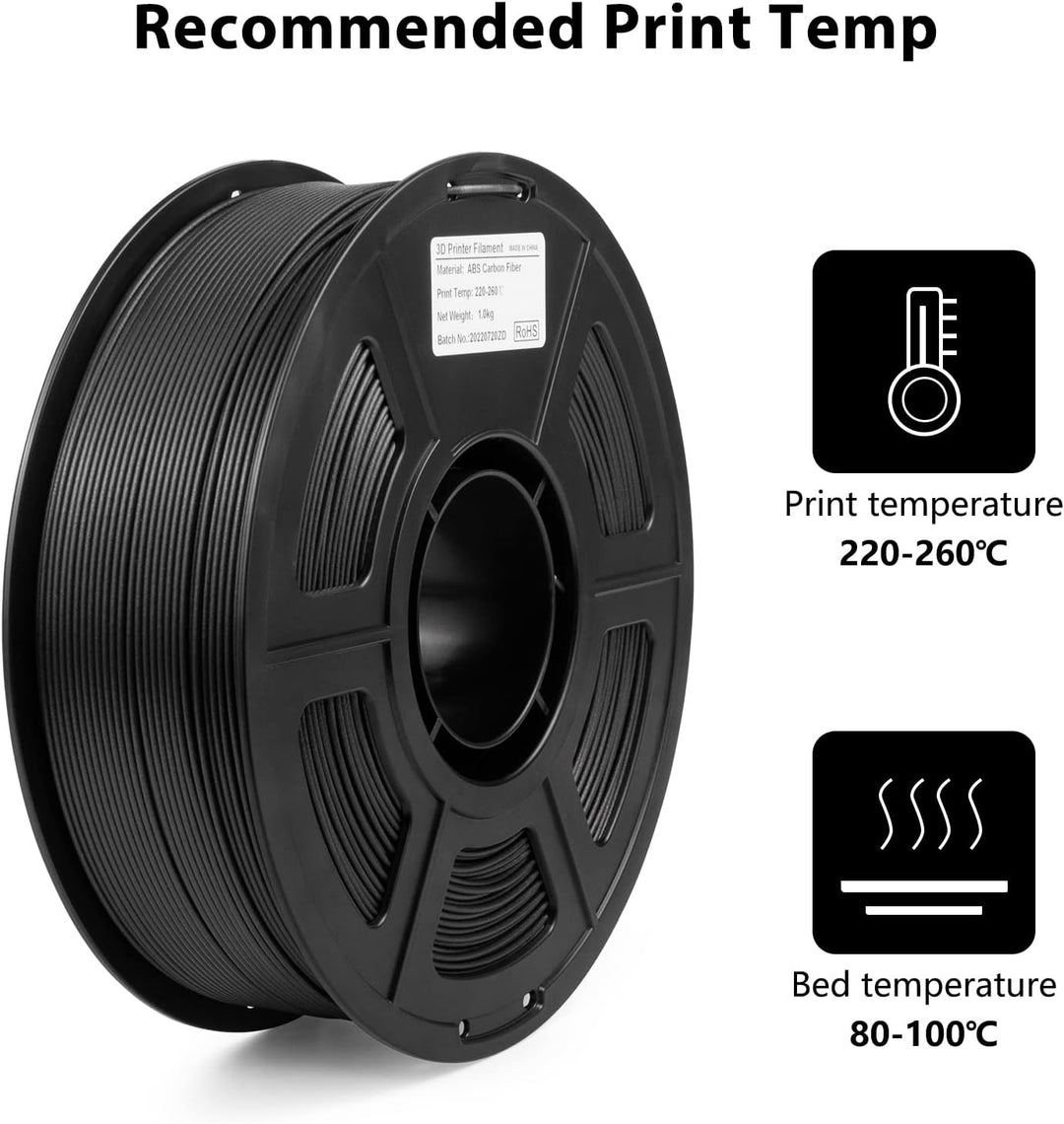 IEMAI ABS Carbon Fibre Filament 1.75 mm, 3D Printer Filament ABS, Carbon Fibre Filament 1.75 ABS Fil