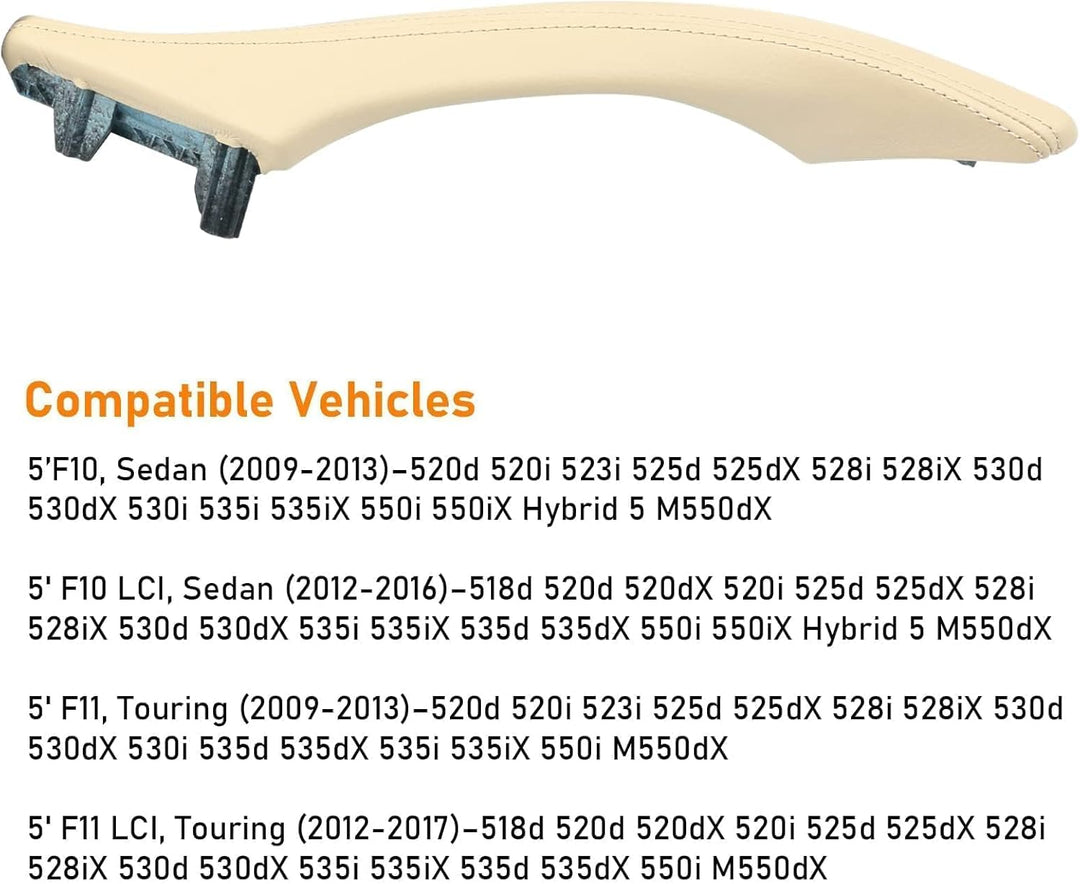TTCR-II Kompatibel mit Türgriff BMW 5er F10/F11 Türgriff Innen Links Leder,Innentürgriff,Türgriffble