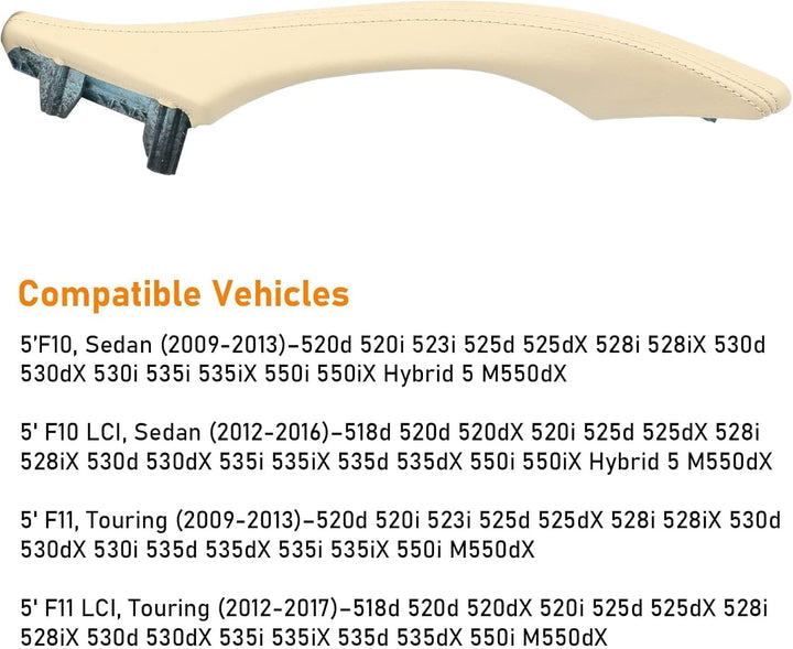 TTCR-II Kompatibel mit Türgriff BMW 5er F10/F11 Türgriff Innen Links Leder,Innentürgriff,Türgriffble