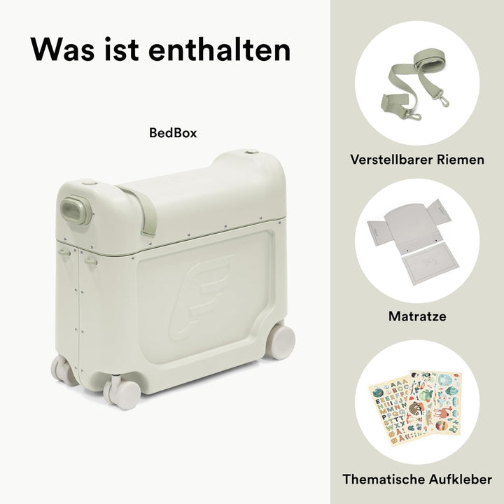 Stokke JetKids BedBox, Sea Green - Aufsitzkoffer für Kinder von 2-7 Jahren (bis 35 kg) - Lässt Sich