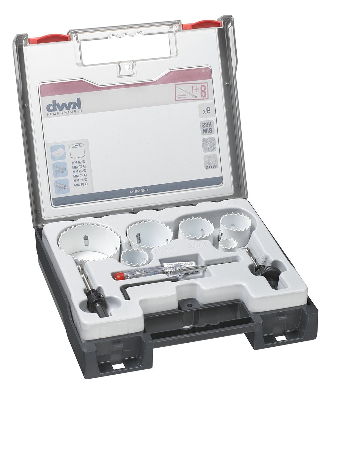 kwb 598220.0 Profi Bi-Metall Lochsäge-Set Nr. 1 für Installateure – 9-teilig, HSS-CO, Vario Zahnung,