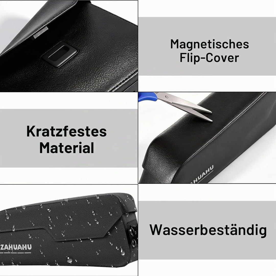 Oberrohrtasche Fahrrad 1 Liter mit Magnetischem Deckel Wasserdicht Bikepacking Oberrohrtasche Schrau