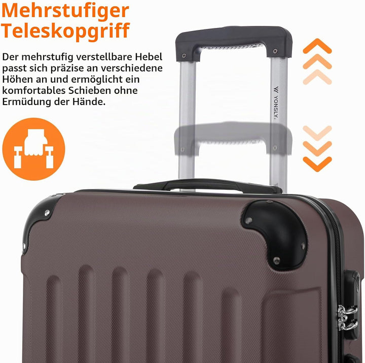 Gepäck Suitcase Reisekoffer, Trolley Rollkoffer Handgepäck, Hartschalenreisekoffer mit 360° Lenkroll