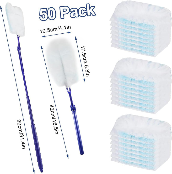 51 Stück für Swiffer Staubwedel Ersatz-Set, Staubfangdecken für Swiffer Duster, Staubfänger, mit 1 S
