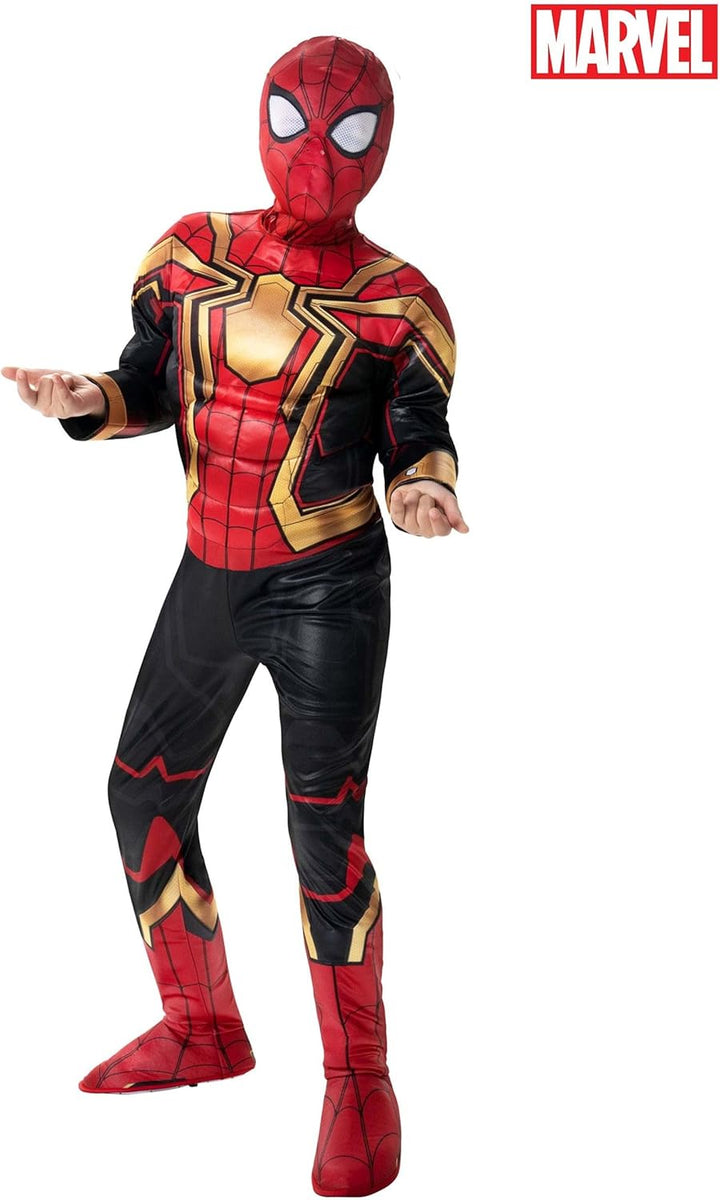 Marvel Jungen Deluxe Iron Spider Man Kostüm, Kinder Spiderman integrierter Anzug für Kinder Grösse S