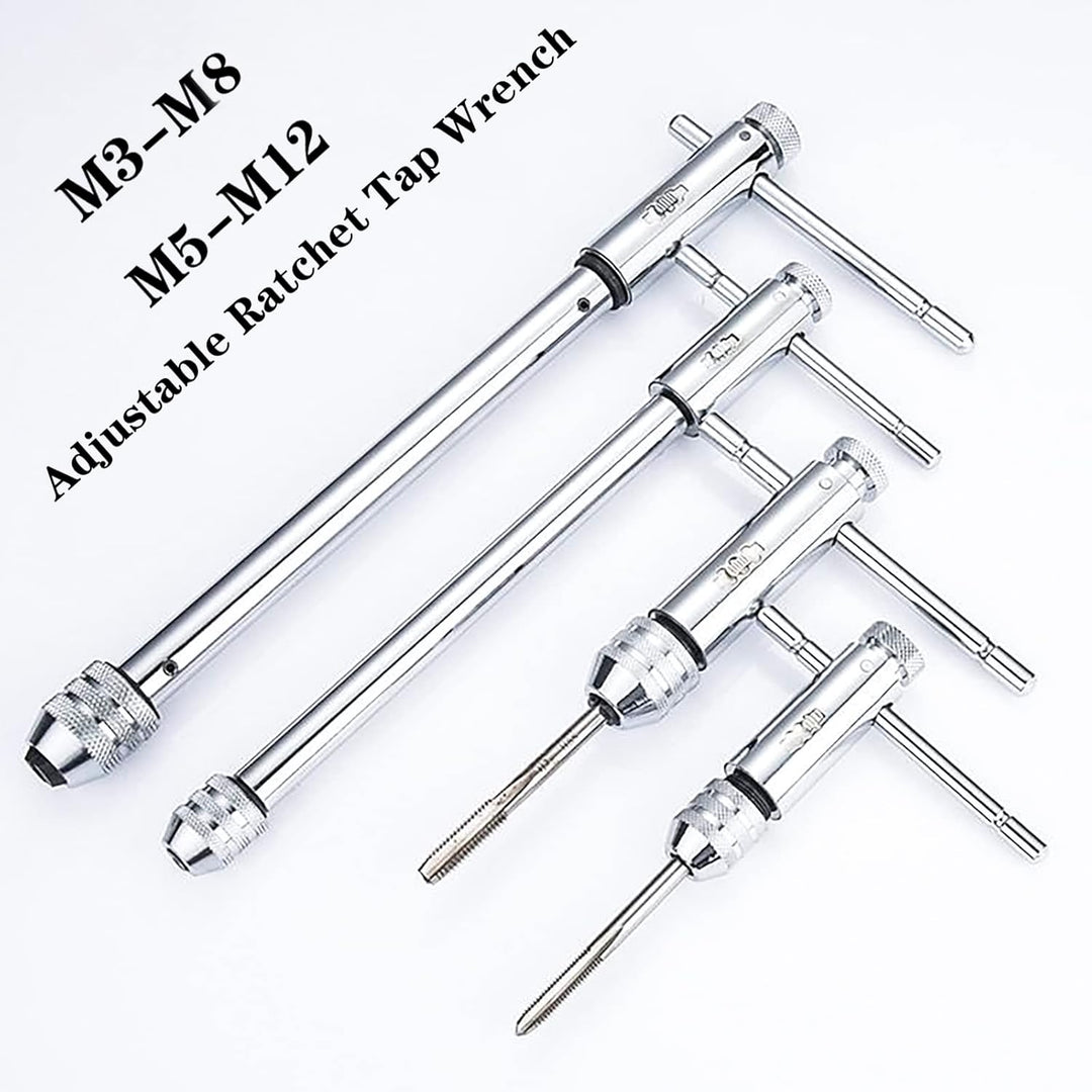 QISF Gewindeschneider Halter | Windeisen | Lang Werkzeughalter mit Gleitgriff für Gewindebohrer | M5