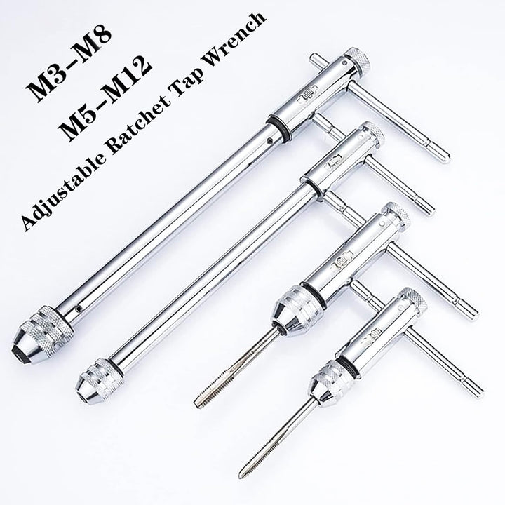 QISF Gewindeschneider Halter | Windeisen | Lang Werkzeughalter mit Gleitgriff für Gewindebohrer | M5