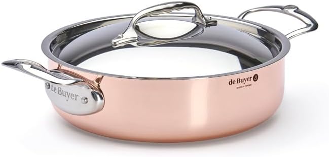 DE BUYER Niederer Bratentopf, Kupfer, orange, 20 cm, 31 x 20 x 11 cm, 31 x 20 x 11 cm