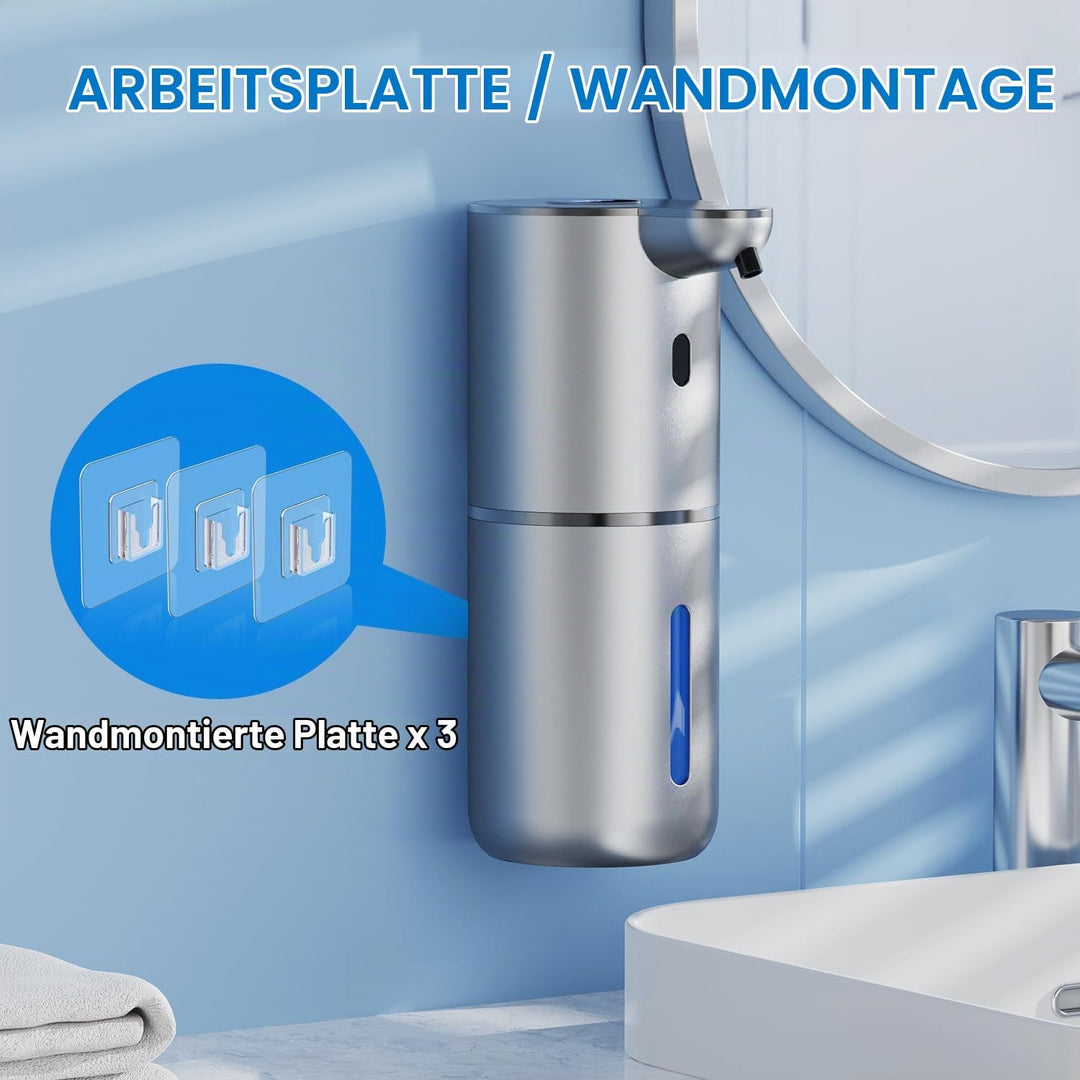 Fachixy Seifenspender Automatisch mit digitaler Anzeige,380ml Elektrischer Seifenspender mit Sensor,