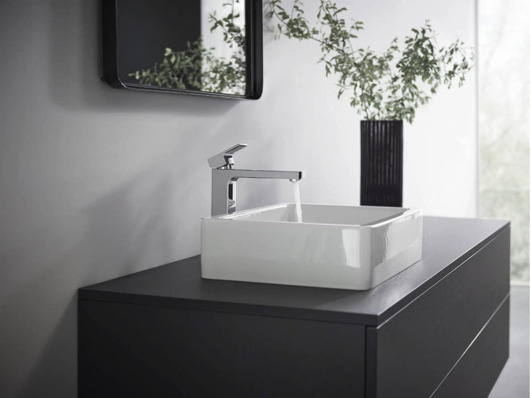 hansgrohe Waschtischarmatur Vernis Shape, Wasserhahn Bad mit Auslauf Höhe 190 mm, mit Zugstange, Bad