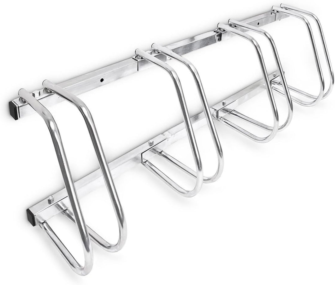 Relaxdays Fahrradständer, Für 4 Fahrräder, Boden- und Wandmontage, Mehrfachständer, HBT: ca. 26 x 10