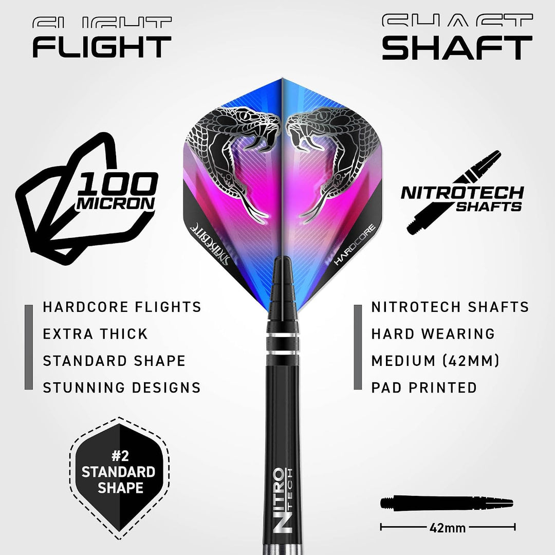 RED DRAGON Peter Wright Snakebite Euro 11: 20g oder 24g Tungsten Darts mit Flights und Schäfte 20.0