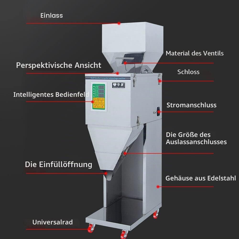 Automatisch Abfüllmaschine Wiegen 200W, Pulver Abfüllmaschine 10-999g Füllmaschine Verpackungsmaschi