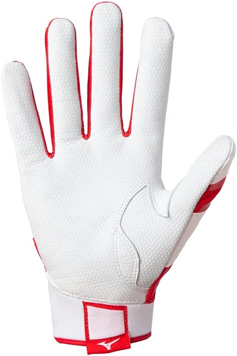Mizuno Herren B-303 Schlaghandschuh L Weiss/Rot, L Weiss/Rot