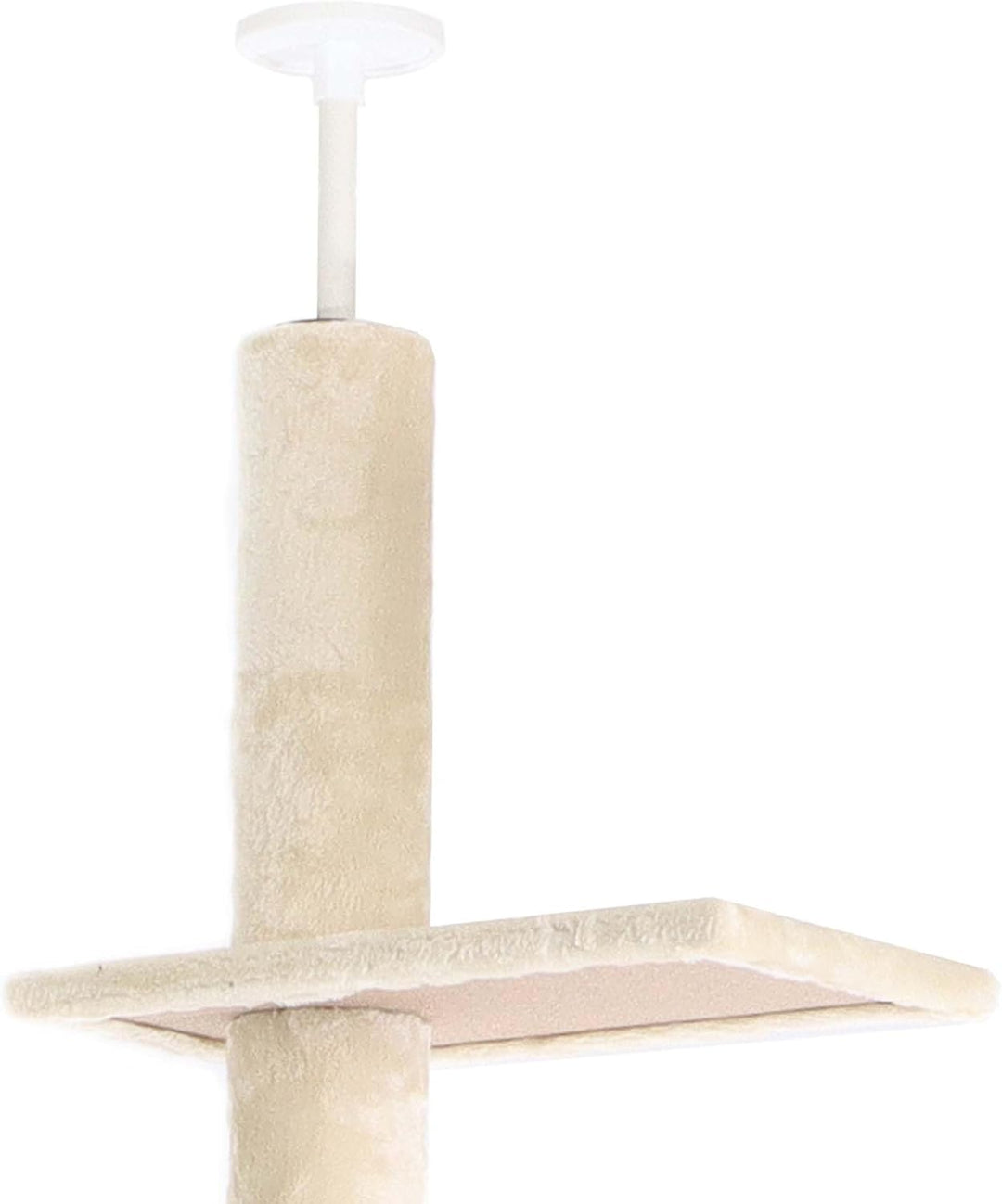 Fudajo Kratzbaum deckenhoch 230–276 cm in Beige, Katzenkratzbaum mit 4 Ebenen, Katzenbaum Deckenspan