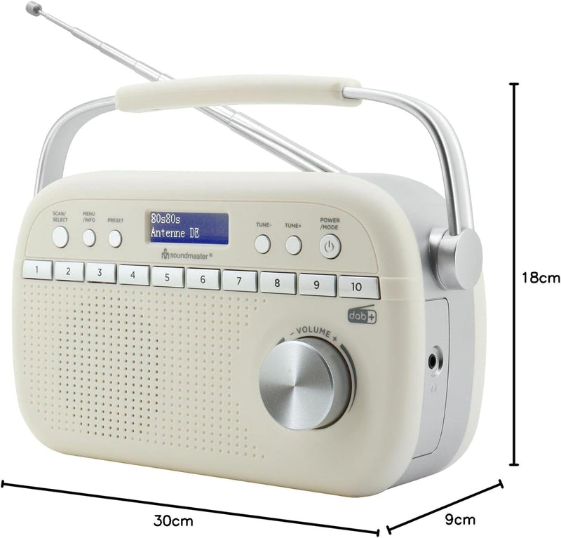 Soundmaster DAB280BE tragbares DAB+ und UKW-RDS Digitalradio mit Kopfhörerbuchse …