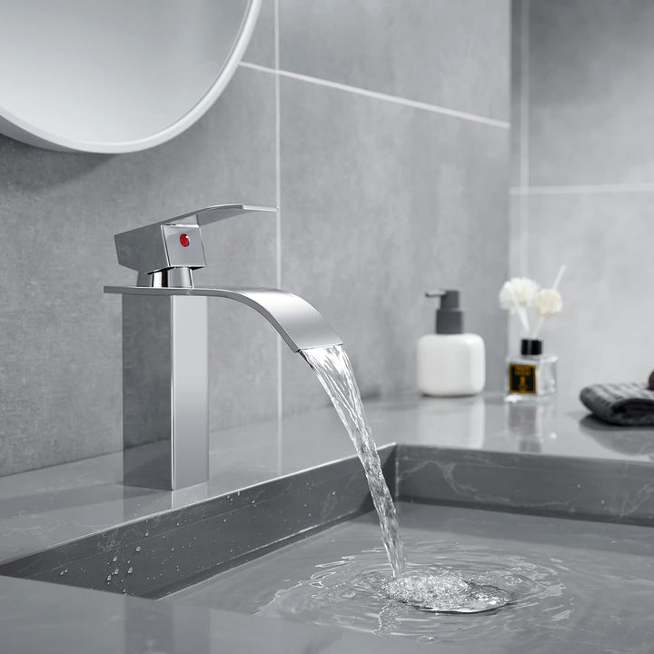 iVIGA Wasserhahn Bad, 175MM Waschtischarmatur wenig Lärm Einhandmischer Wasserfall Waschbeckenarmatu