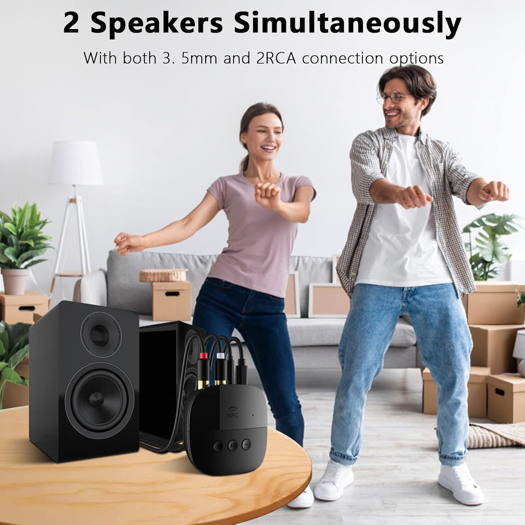 eppfun Bluetooth 5.2 Audio Adapter, Bluetooth Empfänger Receiver für Stereoanlage mit 3.5mm AUX Klin