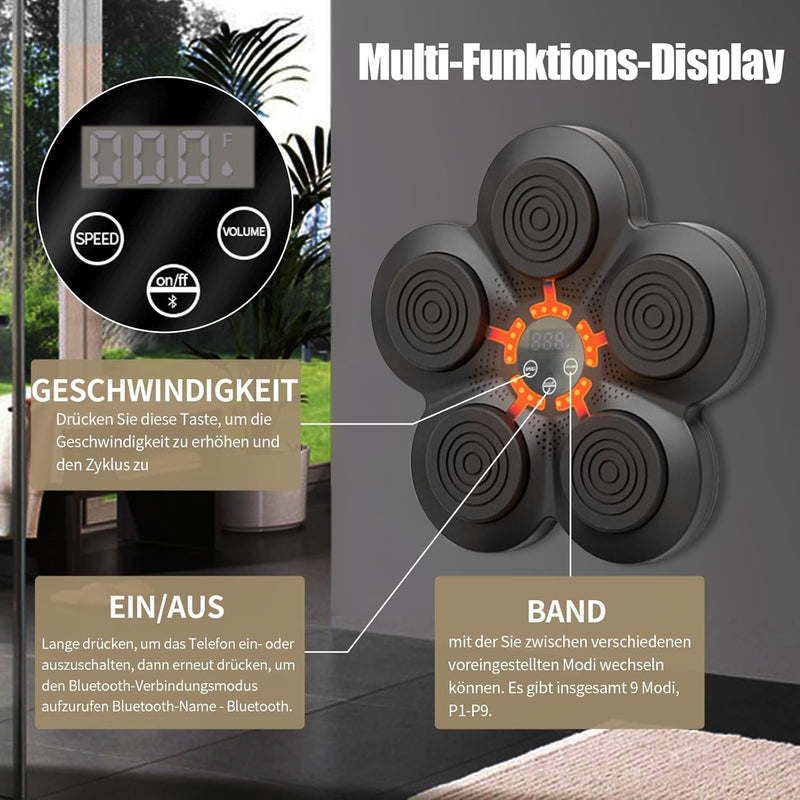 Punching Bag Boxing Machine, Boxmaschine Mit Musik Wand Boxpolster, Elektronische Bluetooth Boxmasch