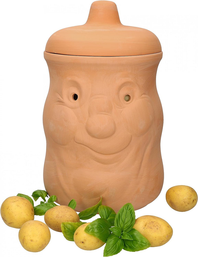 MamboCat Kartoffeltopf Terracotta Kartoffel-Behälter für ca 1500g Kartoffeln I Lustige Kartoffel-Auf