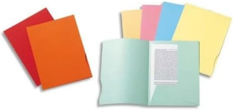 Exacompta Super 250 PACK 50 Hemden für A4 2 Klappen 24 x 32 cm farblich sortiert, farblich sortiert