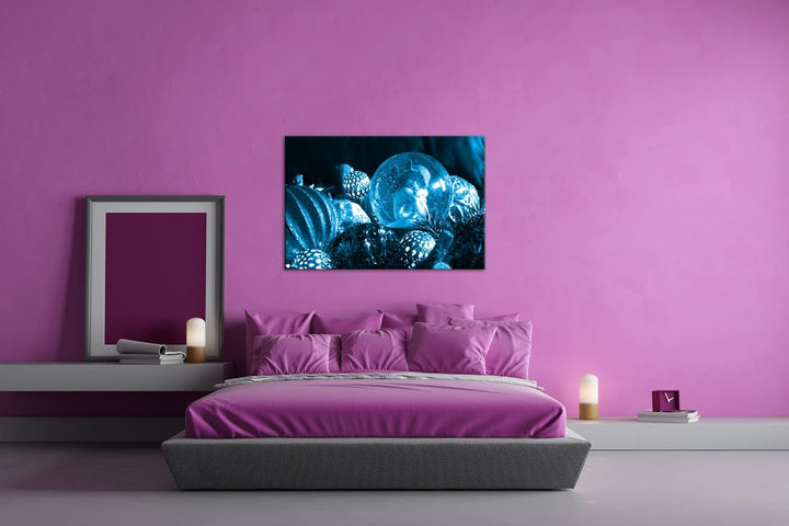 deyoli kleiner Engel in einer Kugel Format 80x60 Effekt: Monocrome Blau als Leinwandbild, Motiv fert