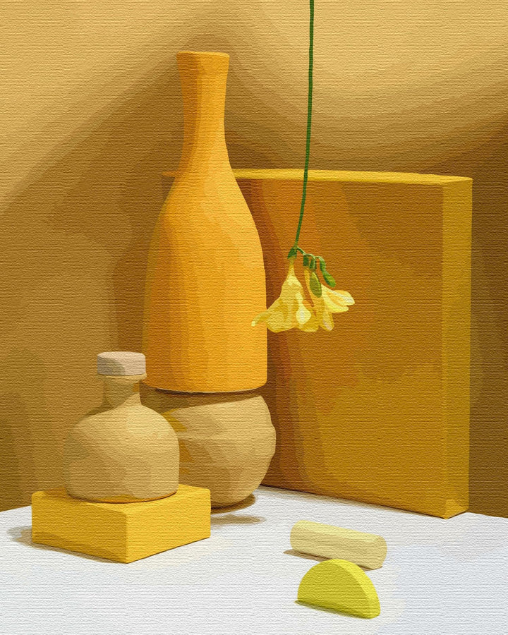 Artnapi Malen nach Zahlen Erwachsene mit Rahmen | DIY Handgemalt | Goldene Momente der Stille| Kit f