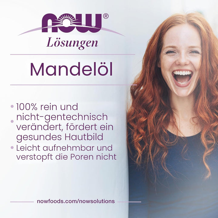 Now Foods Solutions Sweet Almond Oil (Mandelöl) Hautpflege, 473ml flüssig 473 ml (1er Pack), 473 ml
