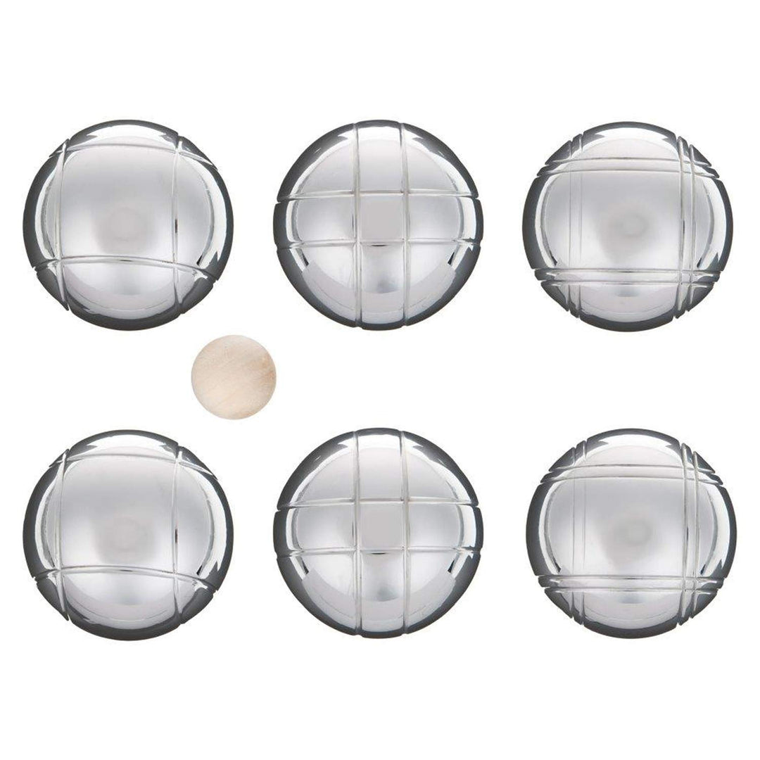 LAGUIOLE - Petanque Set Set besteht aus 6 Metall-Petanquekugeln, einem Wagenheber und einem Magnetku