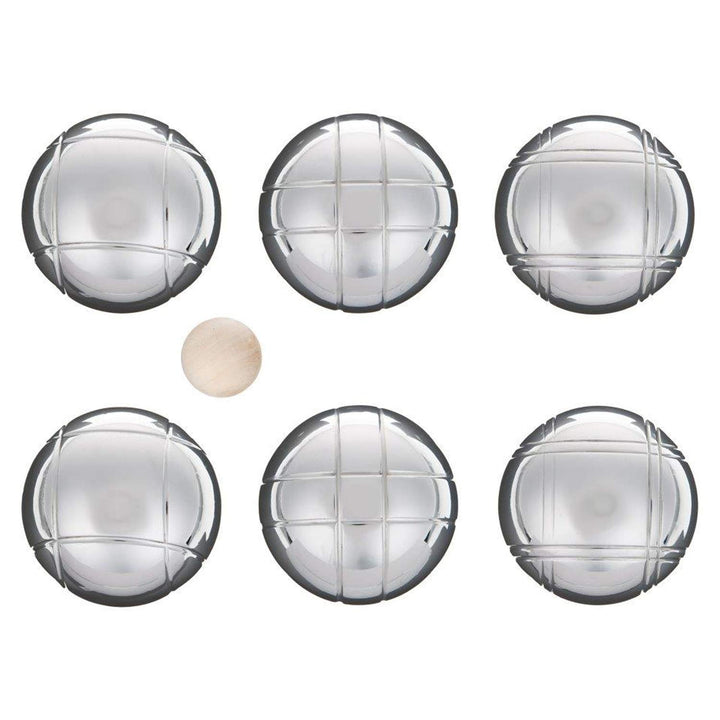 LAGUIOLE - Petanque Set Set besteht aus 6 Metall-Petanquekugeln, einem Wagenheber und einem Magnetku