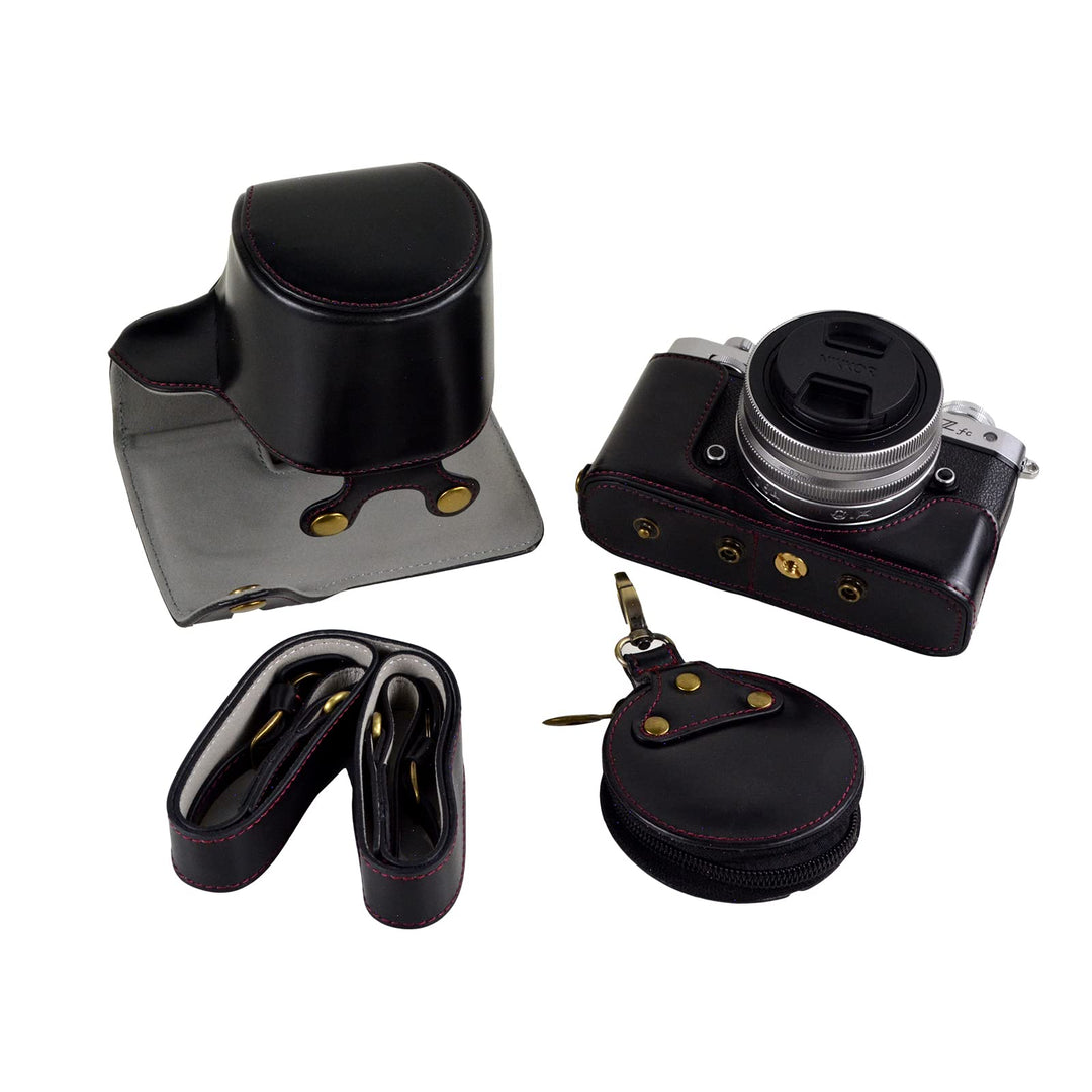 MUZIRI KINOKOO ZFC Tasche, PU-Leder Schutzhülle Kompatibel mit Nikon ZFC/Z FC und 16-50 mm f/3.5-6.3