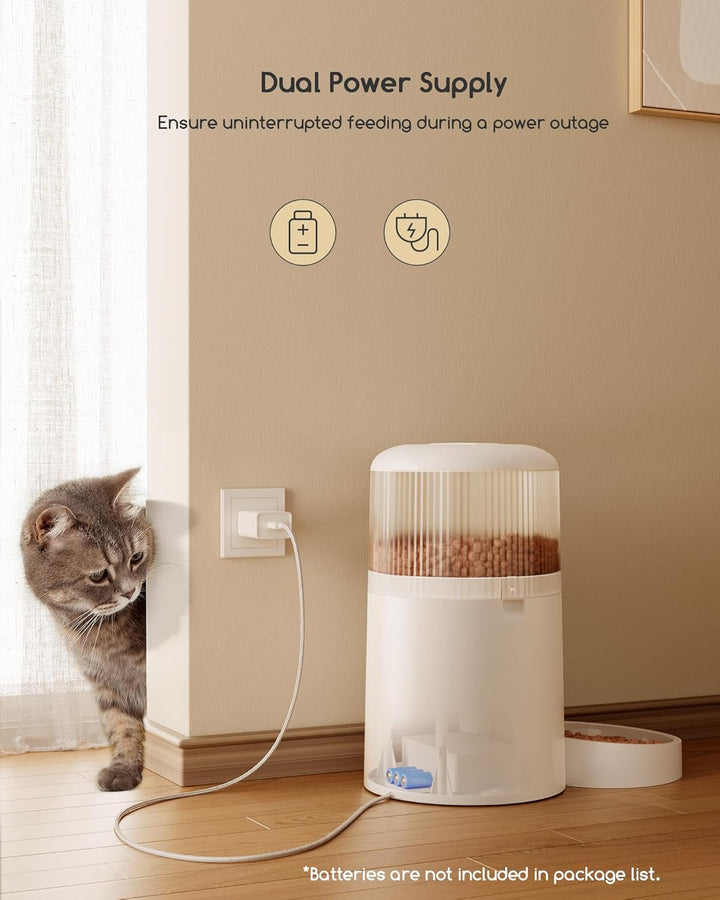 Faroro Futterautomat Katze WiFi, 3MP HD Video Katzenfutter Automat mit Nachtsicht, 4L Futterspender