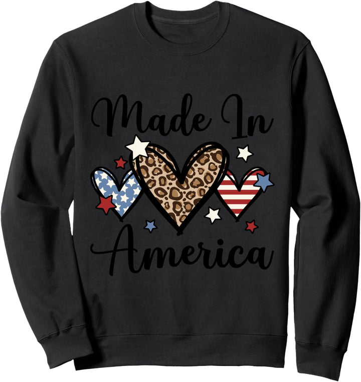 Vintage Liebe patriotische Herz amerikanische Flagge 4. Juli Sweatshirt