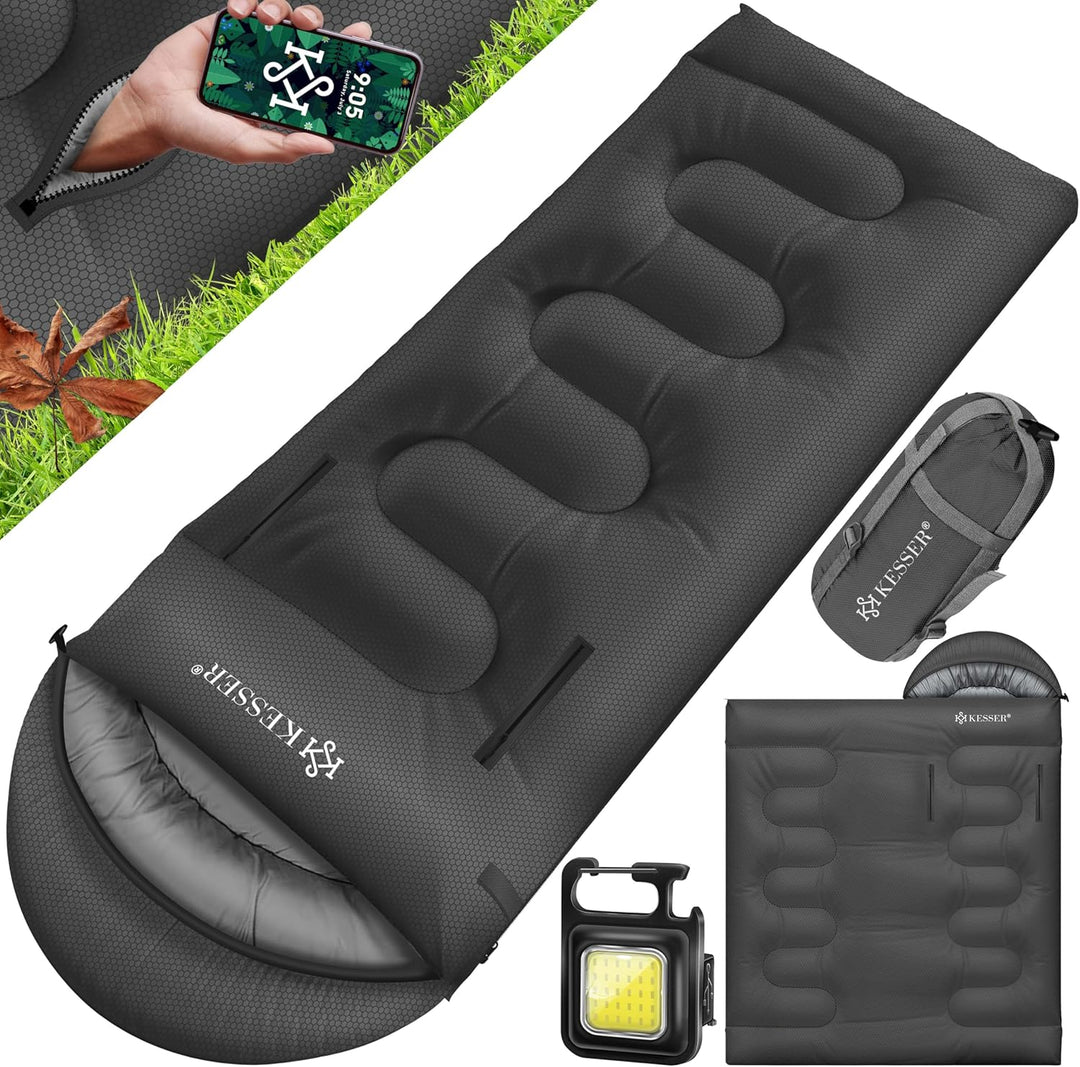 KESSER® Schlafsack Outdoor | Deckenschlafsack 3-4 Jahreszeiten | Camping-Sleeping-Bag für Erwachsene