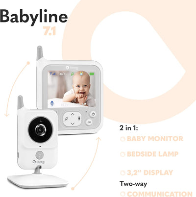 LIONELO Babyline 7.1 Babyphone mit Kamera und Empfänger, Reichweite bis zu 260 m, Kommunikation in b