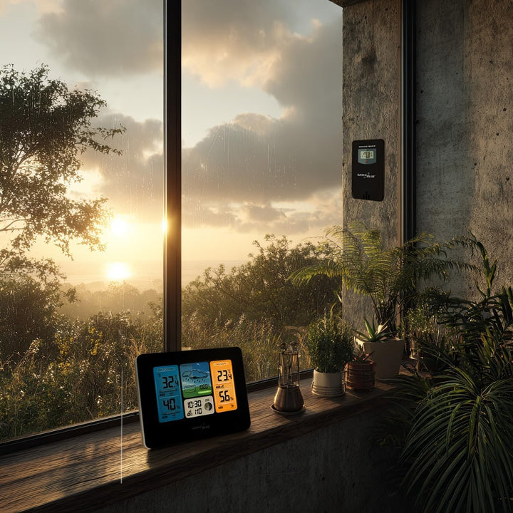 GreenBlue GB522 Wetterstation mit Wettertrendvorhersage WiFi App Funk Wetterstation mit Aussensensor